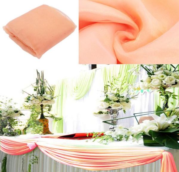 Cor pêssego 10m135m organza swag tecido decoração de casamento cenário cortinadecoração de mesa promoção de alta qualidade 2011272644326778847