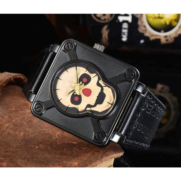 Stilista di lusso BR Beller Nuovi orologi da polso da uomo Orologi da polso da uomo automatici al quarzo per il tempo libero Orologio da polso in pelle marrone