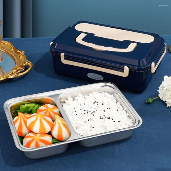 Stoviglie A Duplice Uso Elettrico Lunch Box In Acciaio Inox Auto Ufficio Scuola 220V 110V 24V 12V Riscaldamento Scaldino contenitore Riscaldatore Portatile