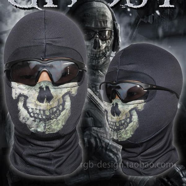 Nouveau masque noir Ghost 6 crâne cagoule de Ski cyclisme Skateboard plus chaud visage complet Ghost320l