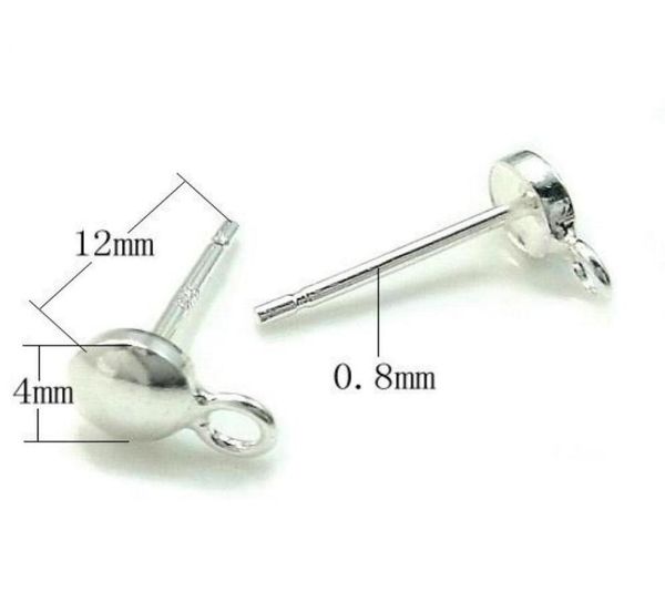 10PairsLot 925 STERLING SLATRING ACLES PINS CONCLÃO PINS COMPONENTES PARA JOIXAS DE CRAÇO DIY 08X4X12MM WP05790450584516180