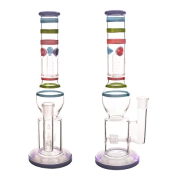 Tubo de água de vidro Bong Hookahs 14,96 polegadas de altura Alto Beaker Bongs Tubos coloridos para fumar Oil Dab Rigs