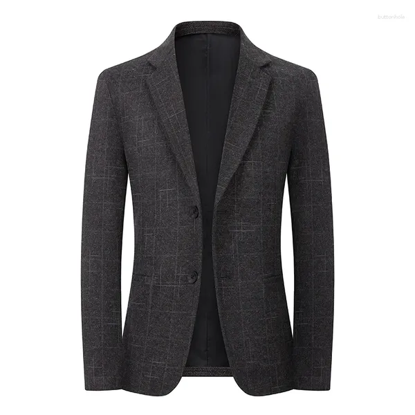 Ternos masculinos 2023 de alta qualidade moda bonito tendência all-match banquete de malha elástica impressão juventude outono e inverno inteligente casual blazers