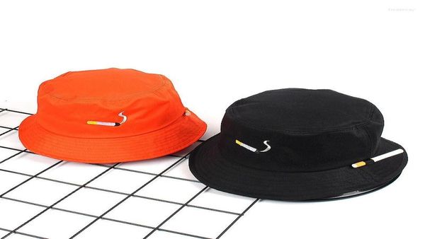 Berretti Sigaretta Ricamo Cappello a secchiello per uomo Donna Hip Hop Pescatore Adulto Panama Bob Summer Lovers Flat3710717