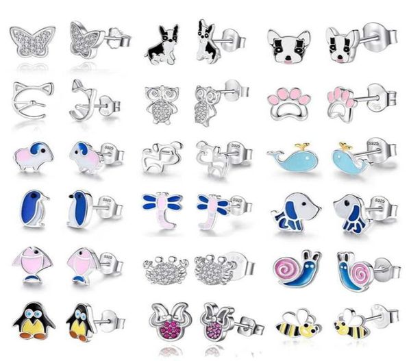 AUTENTICI 925 Orecchini in argento sterling Insetto Honey Bee Animal Dog Orecchini per gatti per gatti per donne Gioielli di moda per bambini Gioielli di moda 8958831