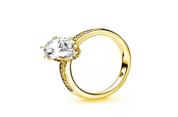 Moda feminina cz diamante anéis 18k ouro espumante coroa com caixa original para p 925 prata esterlina feminino presente de casamento rin4885809
