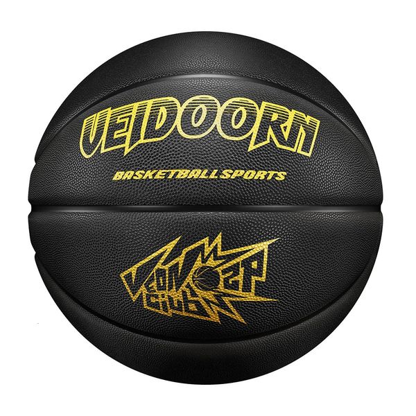 Balls Black Gold 4 Layers PU Basketball Standard Size 7 Indoor Outdoor Match Training Basketball with Pump Net All Surface Performance 231213