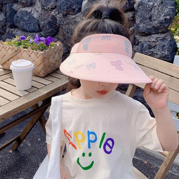 Berets estilo coreano chapéu infantil bonito arco barrettes proteção solar bebê ao ar livre maré superior