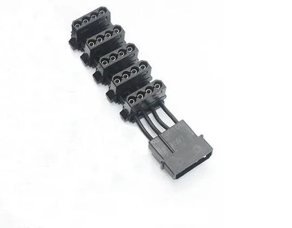 50pcs PC extremamente curto computador desktop 4Pin IDE Molex 1 a 5 divisor cabo 18AWG