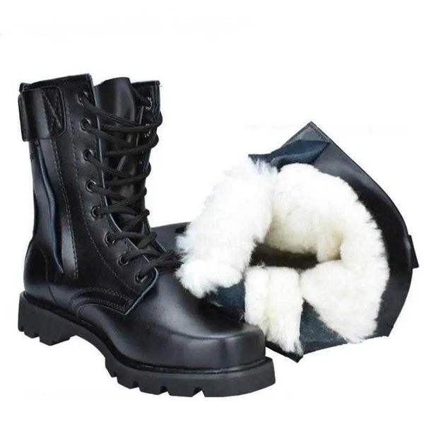 Botas de aço toe ao ar livre homem neve tornozelo pele de ovelha trabalho sapatos de segurança caça caminhadas masculino exército combate tático 230922