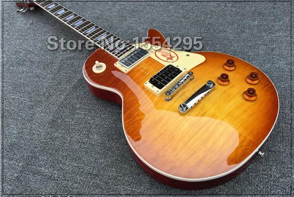 Custom Shop Jimmy Page Number one VOS LP Электрогитара Стандартная гитара Flame Maple Top Бесплатная доставка Guitarra