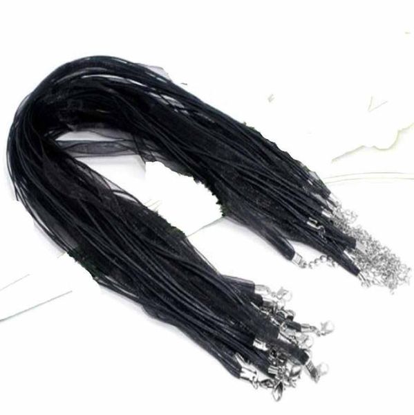 Modische schwarze Organza-Voile-Band-Halsketten-Anhänger-Ketten-Schnur 18-Zoll-Schmuck-DIY-HERSTELLUNG2015342