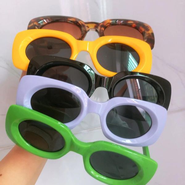 Occhiali da sole all'ingrosso arrivo logo personalizzato piccola montatura rettangolare occhiali da sole rotondi retrò vintage verde