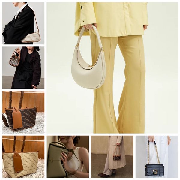 Designer Songmont Luna Unterarm-Luxus-Hobo-Schultertasche, halbmondförmige Leder-Geldbörse, Clutch-Taschen, Handtasche, Umhängetasche