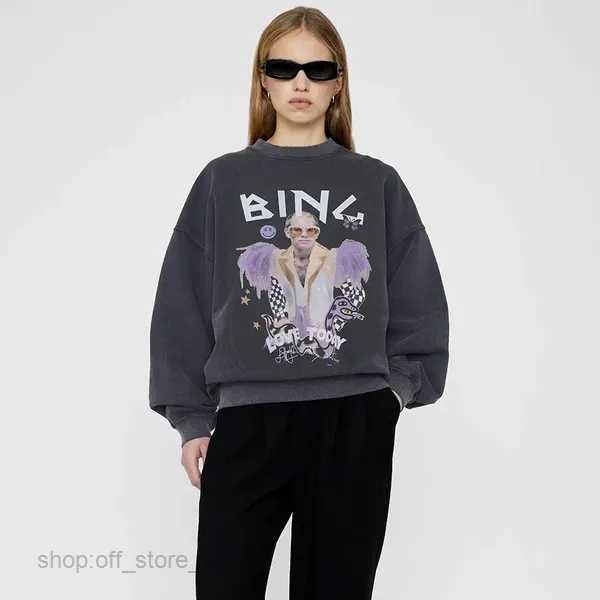 Sweatshirts 2023 Yeni Annie Bing Yaz Orijinal Karışımı 30 Stil Pamuk Tasarımcı Lüks Kadın Moda Sokak Giyim