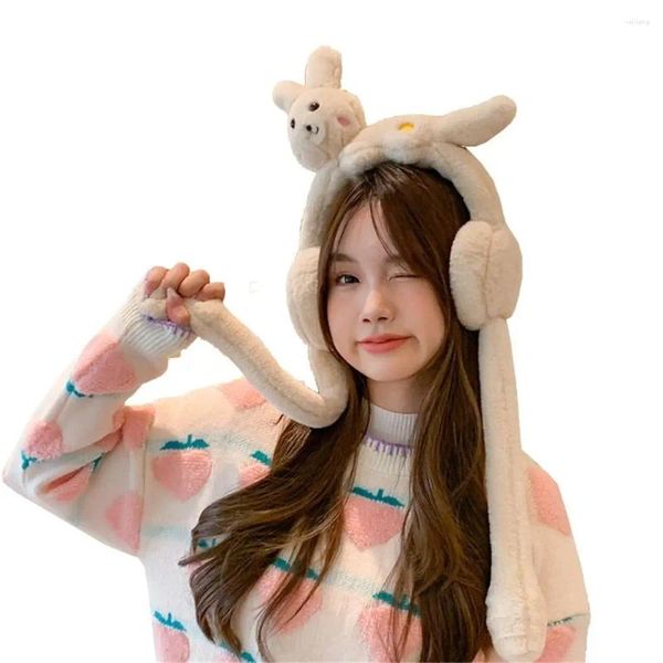 Berets inverno quente peludo earmuffs cosplay ao ar livre tempo frio pelúcia orelha muff cobre/acessórios dinossauro