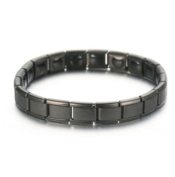 Catena a maglie magnetica espandibile per bracciale magnetico espandibile in titanio con pietra di germanio da uomo e donna6139718