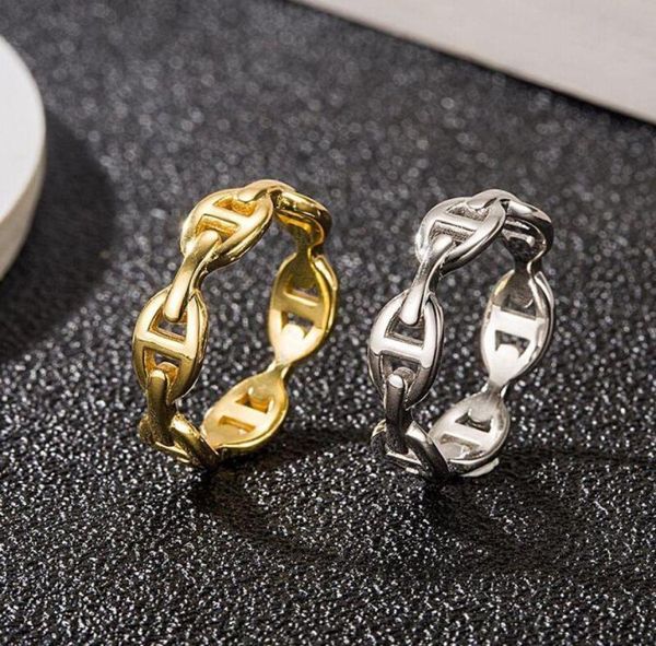 Moda oro amore anelli a fascia bague per signora donna amanti del matrimonio festa regalo fidanzamento argento fascino intelligente Hbjewelry con BOX2396117