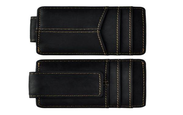 Masculino qualidade couro moda viagem fino carteira bolso frontal magnético clipe de dinheiro mini caso de cartão bolsa para homem 1017b9866114