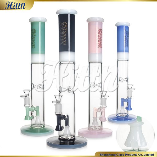 Hittn Glass Bong Tubos de água fumando 15,7 polegadas de 5 mm de espessura de tubo reto de chuveiro por bong de vidro cor de vidro com bong com bong com 14mm de 14 mm 420 Venda