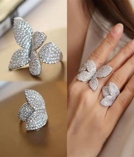 Vecalon Große Blume Versprechen Ring 925 Sterling Silber Micro pave Diamant Party Hochzeit Band Ringe Für Frauen Schmuck Geschenk5584092