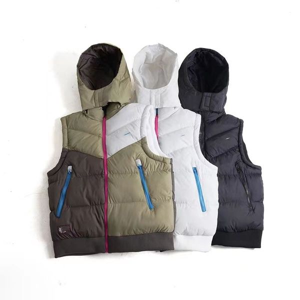 Herrendesigner mit Kapuze -Weste Mode Frauen Weste Gilets Herbst Winter Down Pufferjacken Outdoor Parkas Marke Ärmel und kurzes Mantel Dicke Sportweste s s