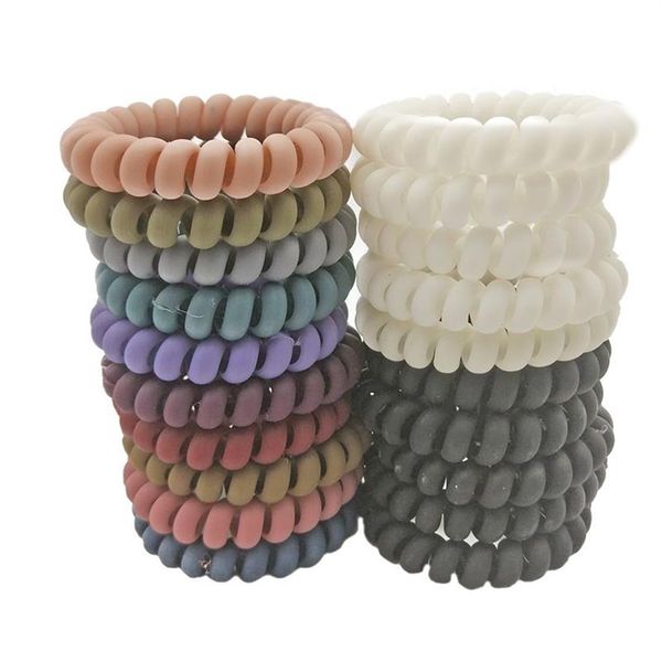 Viele 100 Stück Größe 5 5 cm Gummi für Zubehör Ring Seil Haarband elastische Haarbänder für Frauen Frosted Telefondraht Scrunchy3211