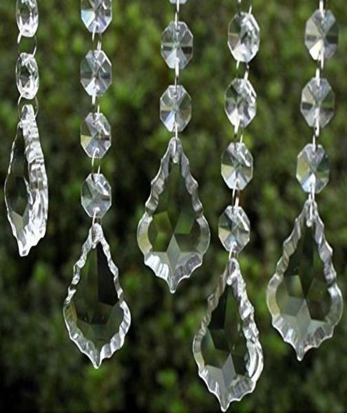 Klare Acrylkristallanhänger hängende Perlen Drape Girlande Wand Panel Hochzeit Dekor Girlanden Quasten Bildschirm Weihnachtsbaum DIY Party 5775375