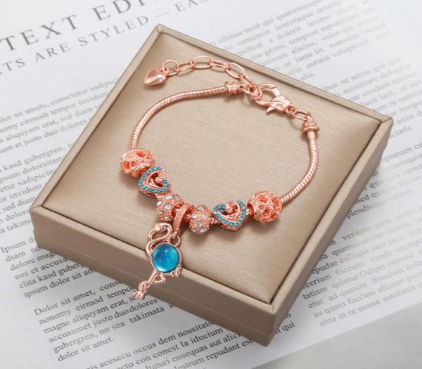 2022 neues Charm-Armband für Frauen, Flamingo-Decrotive-Anhänger, KC vergoldet, modischer Damen-Armreif, DIY-Perlen, Geschenk, Festival75189232041335