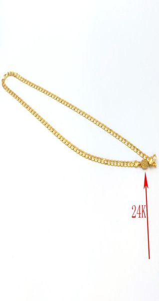 Women039s Necklace Curb Chain Solid 24 K Till Link Fine Gold Autentico Birthtine Regali di San Valentino Valuto 20 pollici 4 M6456311