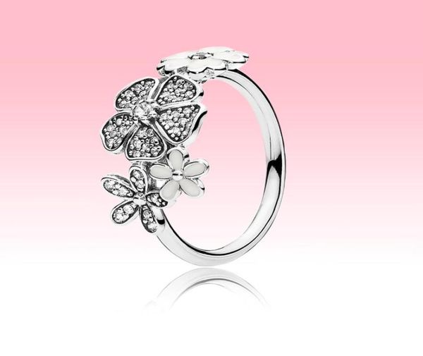 Wunderschöner Damen-Blumen-Ring, Sommerschmuck für echte 925er-Sterlingsilber, Sakura-Diamant, Eheringe mit Originalverpackung, Set 8401891