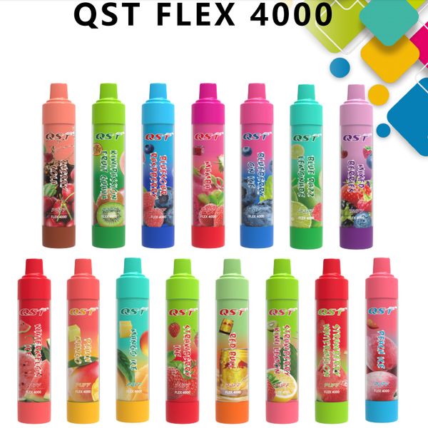 Оригинальные одноразовые электронные сигареты QST Puff Flex 4000 Puff, перезаряжаемая батарея 600 мАч, 10 мл, предварительно заполненные 4K Vapen VS PUFF 2800