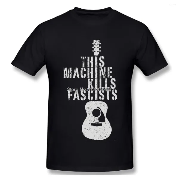 Erkek Tişörtleri Bu makine Faşistleri Öldürür Klasik Baskı T-Shirt Gitar Sevgiliniz için Sevgililer Hediyesi Erkekler Moda Sokak Giyim