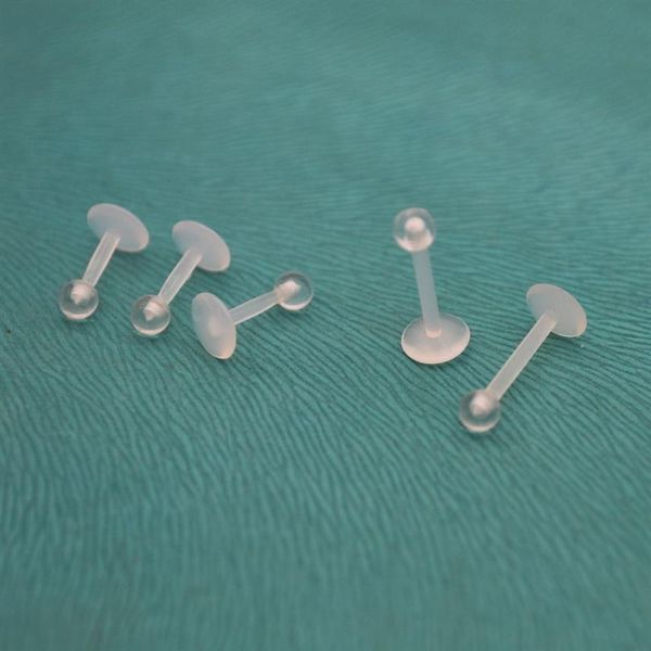 Bioflex retentor labial reto labret anéis brincos acrílico claro bio 6mm 8mm 10mm 16g moda piercing corporal jóias255i
