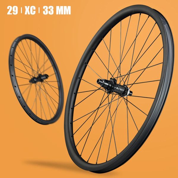 Rodas de bicicleta Ryet Carbono MTB Rodados Mountain 33mm 148 29er Bicicleta Rim Straight Pull Hub Boost Pilar Spoke Ciclismo Acessórios 231212