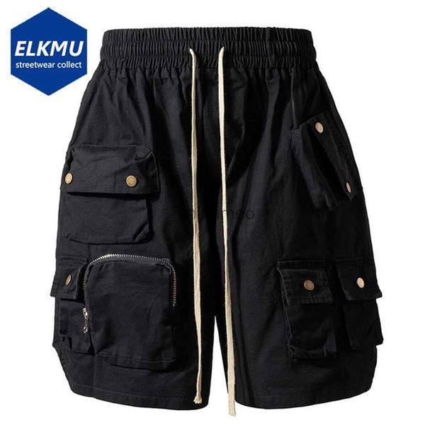 Calças masculinas hip hop y2k streetwear carga shorts multi bolsos tático moda homem shorts techwear harajuku 2023 verão casual calças curtas yq231214