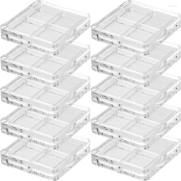 Garrafas de armazenamento 10 Pcs Caixa de Sombra de Olho Recipientes de Higiene Pessoal Sombra Sub Pacote Caso Fundação Blush Paleta Vazia Organizador Bandeja de Pigmento