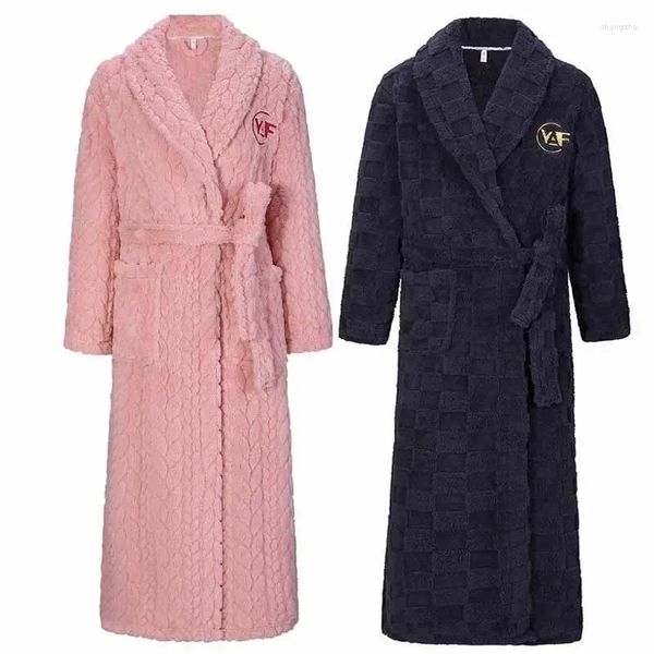 Mulheres sleepwear sexy roupas robe plus coral roupão engrossado quente casa tamanho solto flanela casal inverno camisola caber pelúcia