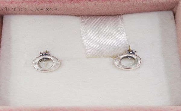 Autentici orecchini in argento sterling 925 P con corona lucida o orecchini di lusso per donna uomo ragazza regalo di compleanno di San Valentino 2982959190997