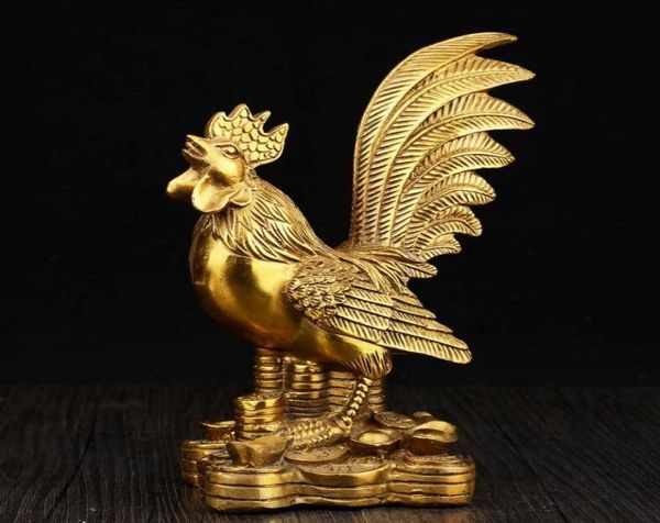 Kaiguang Rame puro Decorazione di pollo Zodiaco Decorazione di pollo Artigianato per la casa Decorazione Gallo di rame Gallo d'oro Report2772293