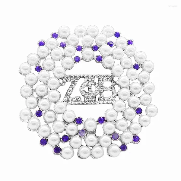 Броши жемчужно-синего цвета Soror Group Letters Zeta Phi Beta Брошь ZOB Ювелирная мода