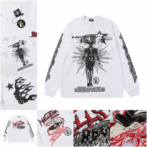 Hellstar Men Designers Graphic Tees Uomo Donna Coppia High Quality Oversize Streetwear Hip Pop Fashion T Shirt Hell Star Camicie a maniche lunghe