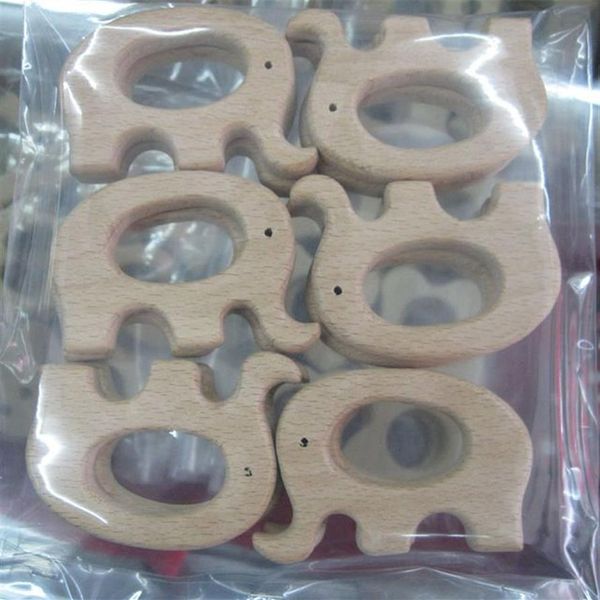 Organico Incompiuto Legno di Faggio Massaggiagengive Elefante Massaggiagengive Clip Anello Ciuccio Clip Elefante Fascino Collana Infermieristica FAI DA TE Fit275g