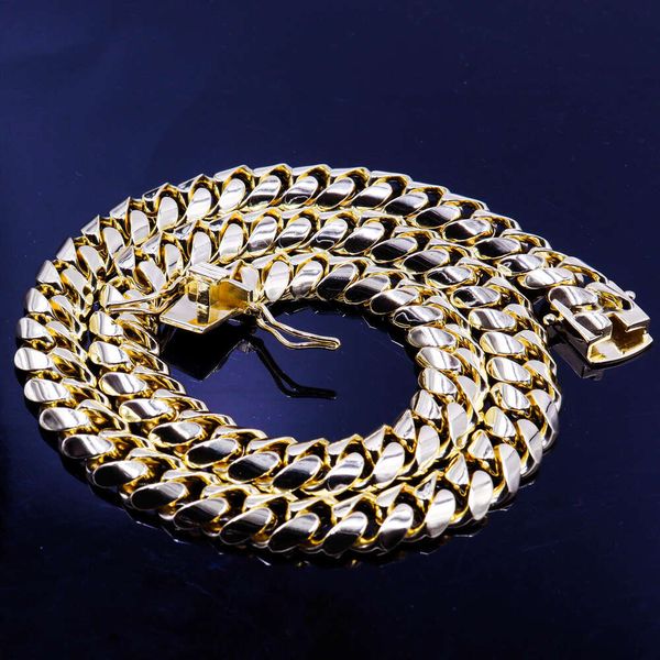 Silber Gold Farbe Ice Out Schmuck Hip Hop Custom Cuban Link Kette 925 Sterling Silber Halsketten für Männer Frauen