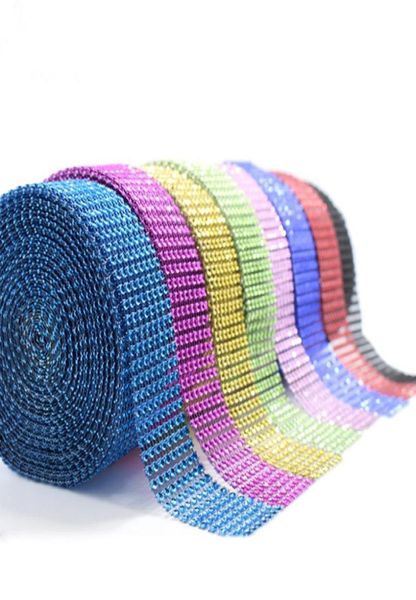 20 Yard 8 Fila Multicolor Mesh Wrap Rotolo Strass Torta Di Cristallo Nastro Decorazione Della Festa Nuziale Vestiti Taglio Diamond5059254