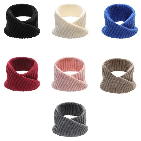 Lenços grossos dupla camada pescoço cachecol para mulheres homens macio quente cor sólida malha cashmere lã colarinho inverno neckwear