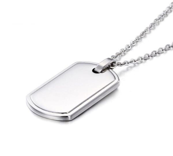 Colar de cachorro de aço inoxidável 316l, pingente de cartão militar, soldado americano, escudo de identidade, charme para meninos, corrente masculina, 24 polegadas 7464096