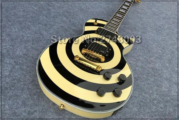 Custom Shop Zakk Wylde Bullseye Chitarra elettrica Gold Hardware Corpo in mogano Guitarra Spedizione gratuita