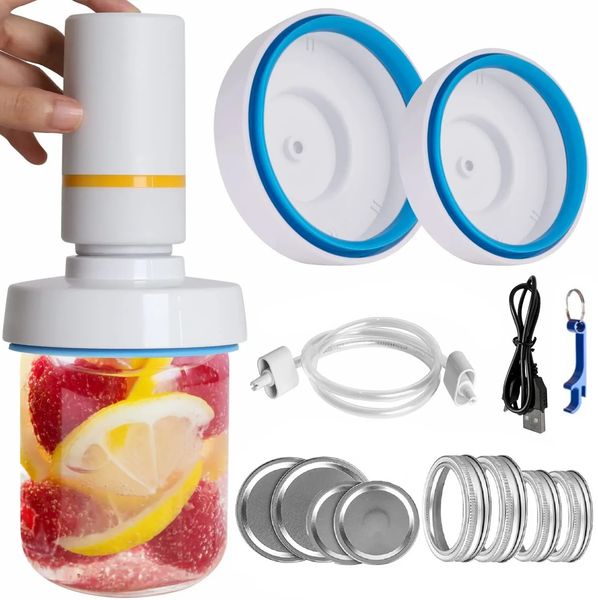 Бутылки для хранения банок Jar Sealer Mini Electric Vacuum Kit зажимы для пакетов зажимы для пищевых продуктов аксессуары cucina strani envios бесплатно 231212