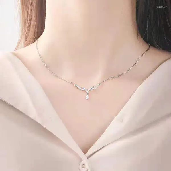 Ciondoli PANJBJ Argento sterling 925 Con te fino in fondo Collana di cervo Semplice catena selvaggia con clavicola Moda regalo squisito GioielliPANJBJ